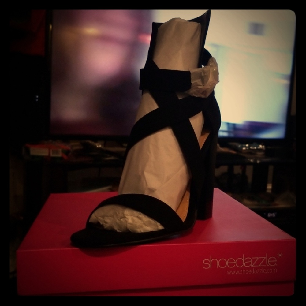 Black Suade Dress Sandals